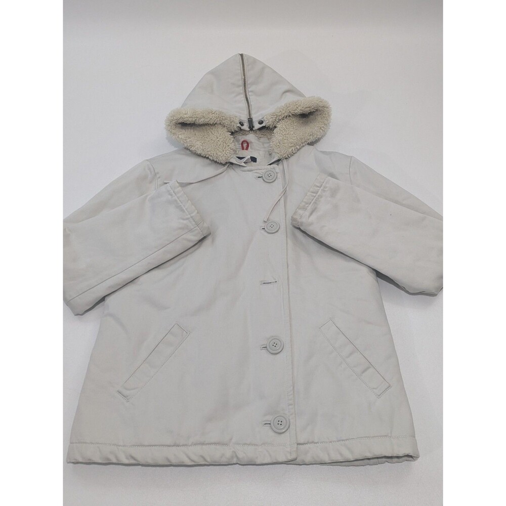 J.Crew‎ Cream Hooded Sherpa Lined Coat Jacket Women's Small